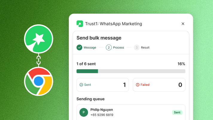 Trust1 WhatsApp 1.1: Manual Send & Bulk Send for WhatsApp Messages