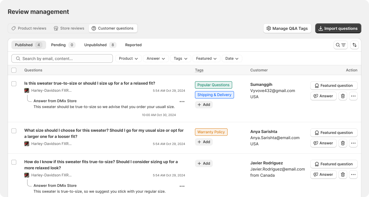 Q&A Management